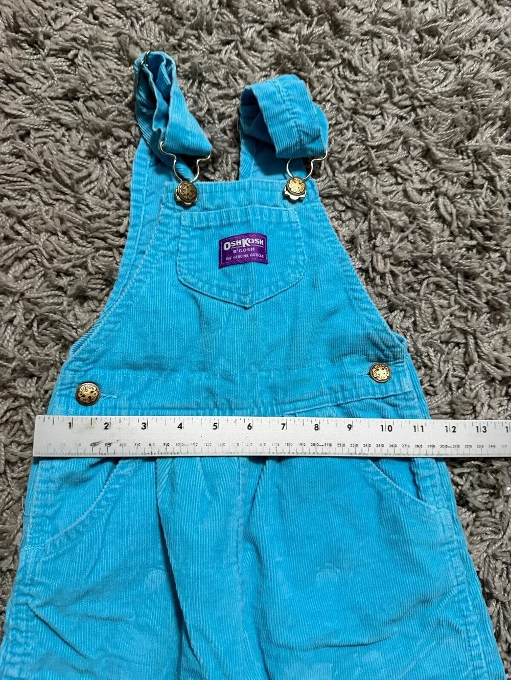 Vintage Osh Kosh B'Gosh Light Blue Corduroy Overalls  Size 6T made in USA